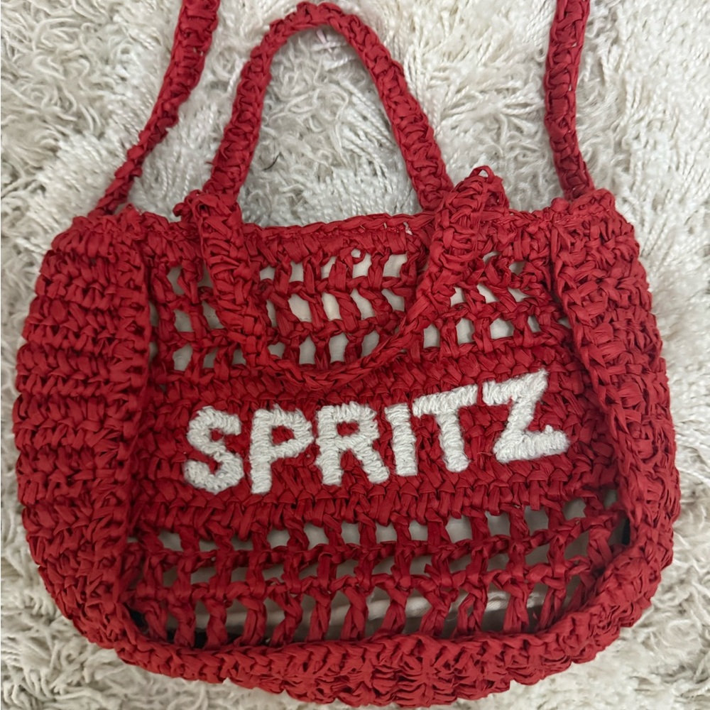Spritz Red Crochet Tote Bag